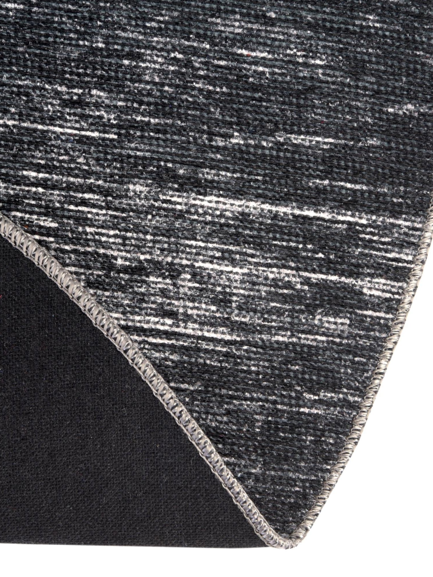 Black 7' 6 x 10' 6 Asha Oval Area Rug 100% Chenille Cotton Easy Clean Indoor Living Dining Bedroom Office Carpet for Sale at Rug Engine