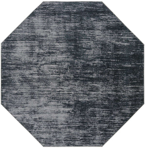 Black 7' 7 x 7' 7 Asha Octagon Area Rug 100% Chenille Cotton Easy Clean Indoor Living Dining Bedroom Office Carpet for Sale at Rug Engine