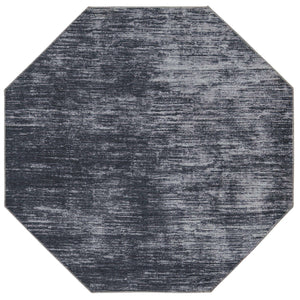 Black 5' x 5' Asha Octagon Area Rug 100% Chenille Cotton Easy Clean Indoor Living Dining Bedroom Office Carpet for Sale at Rug Engine
