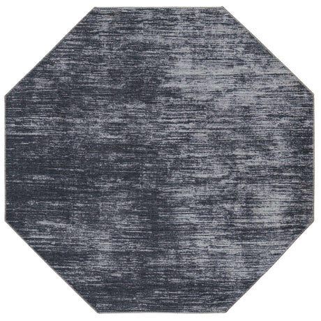 Black 5' x 5' Asha Octagon Area Rug 100% Chenille Cotton Easy Clean Indoor Living Dining Bedroom Office Carpet for Sale at Rug Engine