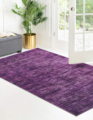 Purple 7' 10 x 11' Asha Rectangle Area Rug 100% Chenille Cotton Easy Clean Indoor Living Dining Bedroom Office Carpet for Sale at Rug Engine