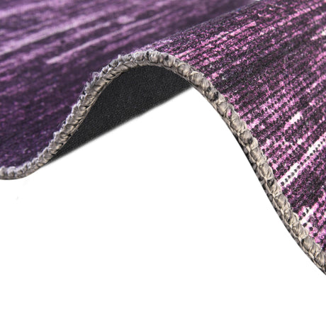Purple 7' 10 x 11' Asha Rectangle Area Rug 100% Chenille Cotton Easy Clean Indoor Living Dining Bedroom Office Carpet for Sale at Rug Engine
