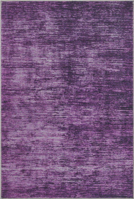 Purple 4' x 6' Asha Rectangle Area Rug 100% Chenille Cotton Easy Clean Indoor Living Dining Bedroom Office Carpet for Sale at Rug Engine