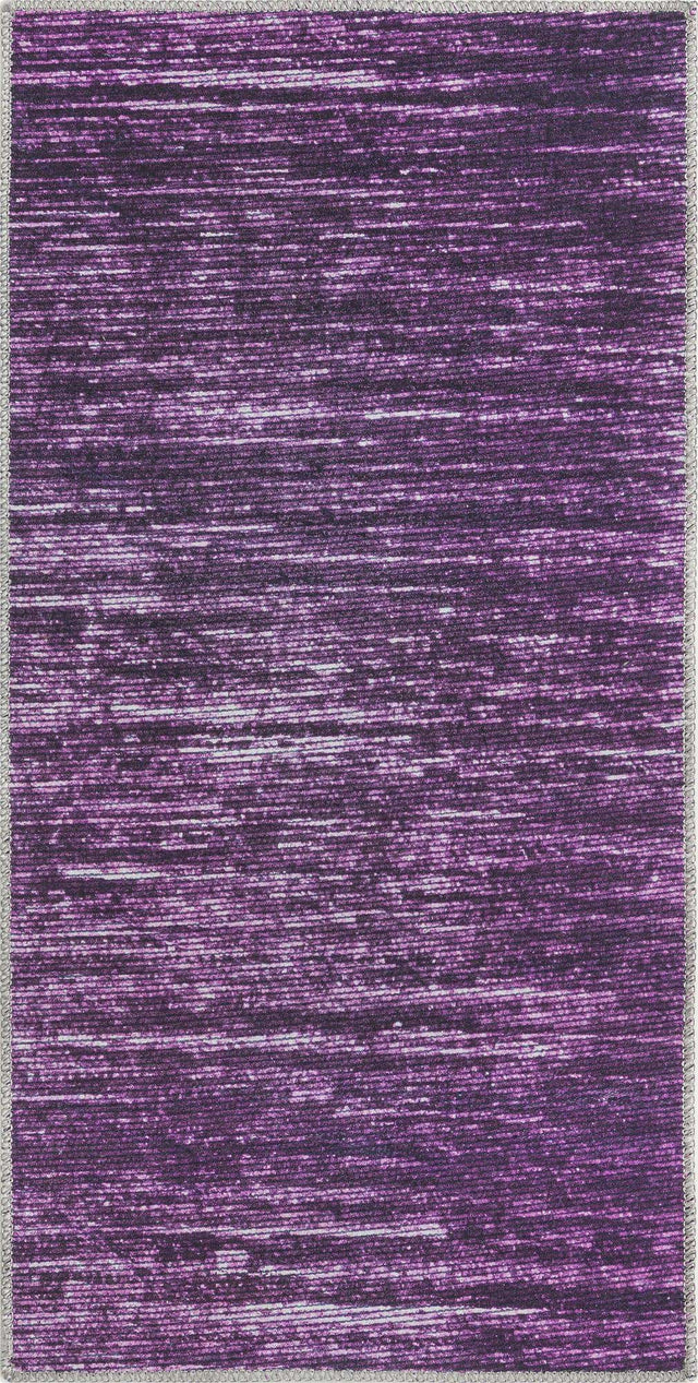 Purple 2' x 4' Asha Runner Area Rug 100% Chenille Cotton Easy Clean Indoor Living Dining Bedroom Office Carpet for Sale at Rug Engine