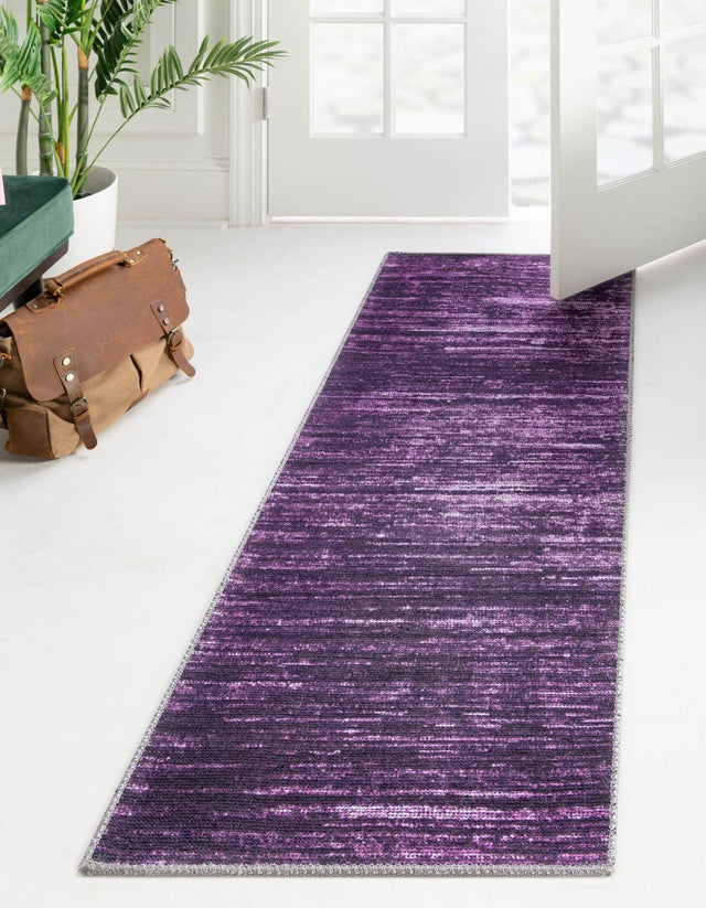 Purple 2' x 8' Asha Runner Area Rug 100% Chenille Cotton Easy Clean Indoor Living Dining Bedroom Office Carpet for Sale at Rug Engine