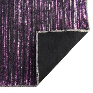 Purple 2' 6 x 10' Asha Runner Area Rug 100% Chenille Cotton Easy Clean Indoor Living Dining Bedroom Office Carpet for Sale at Rug Engine