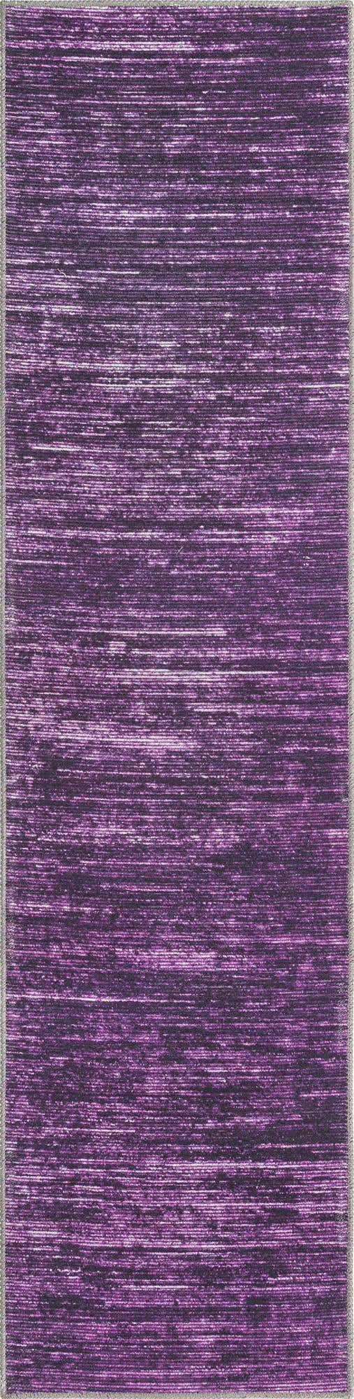 Purple 2' x 8' Asha Runner Area Rug 100% Chenille Cotton Easy Clean Indoor Living Dining Bedroom Office Carpet for Sale at Rug Engine