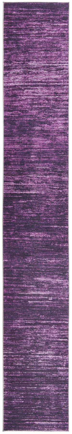Purple 2' 6 x 16' Asha Runner Area Rug 100% Chenille Cotton Easy Clean Indoor Living Dining Bedroom Office Carpet for Sale at Rug Engine