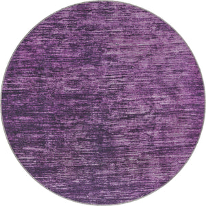 Purple 5' x 5' Asha Round Area Rug 100% Chenille Cotton Easy Clean Indoor Living Dining Bedroom Office Carpet for Sale at Rug Engine