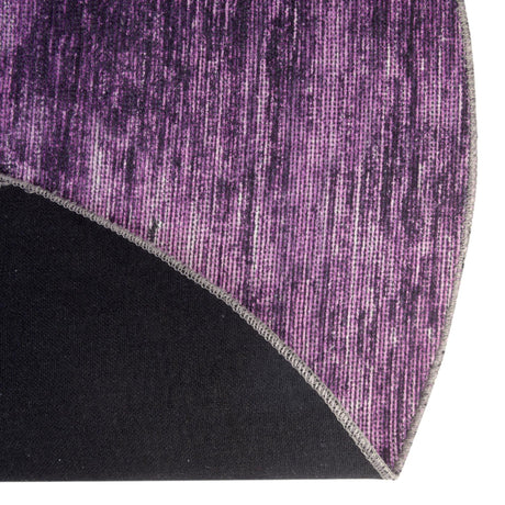 Purple 3' 6 x 3' 6 Asha Round Area Rug 100% Chenille Cotton Easy Clean Indoor Living Dining Bedroom Office Carpet for Sale at Rug Engine