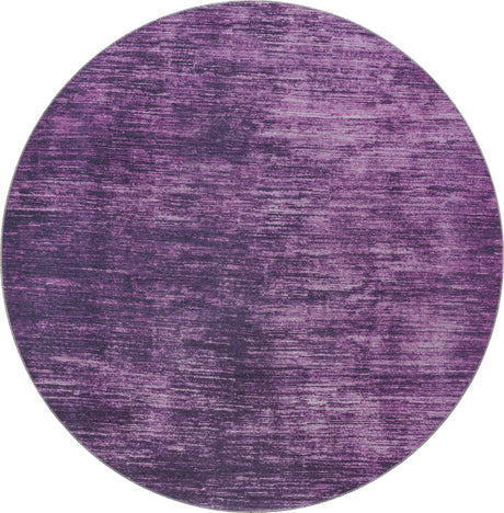 Purple 7' 7 x 7' 7 Asha Round Area Rug 100% Chenille Cotton Easy Clean Indoor Living Dining Bedroom Office Carpet for Sale at Rug Engine