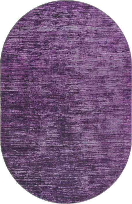 Purple 5' x 8' Asha Oval Area Rug 100% Chenille Cotton Easy Clean Indoor Living Dining Bedroom Office Carpet for Sale at Rug Engine