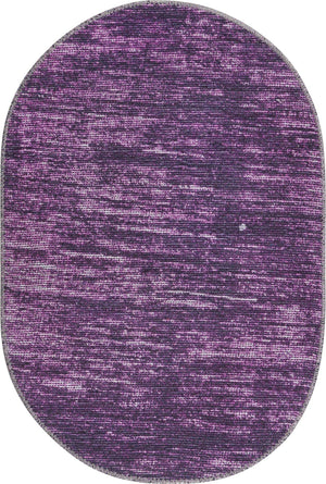 Purple 2' x 3' Asha Oval Area Rug 100% Chenille Cotton Easy Clean Indoor Living Dining Bedroom Office Carpet for Sale at Rug Engine