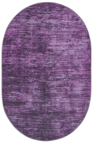 Purple 3' 6 x 5' 6 Asha Oval Area Rug 100% Chenille Cotton Easy Clean Indoor Living Dining Bedroom Office Carpet for Sale at Rug Engine