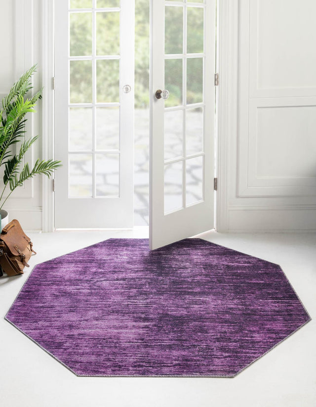 Purple 7' 7 x 7' 7 Asha Octagon Area Rug 100% Chenille Cotton Easy Clean Indoor Living Dining Bedroom Office Carpet for Sale at Rug Engine