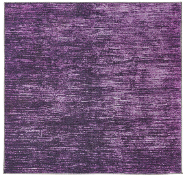 Purple 5' x 5' Asha Square Area Rug 100% Chenille Cotton Easy Clean Indoor Living Dining Bedroom Office Carpet for Sale at Rug Engine