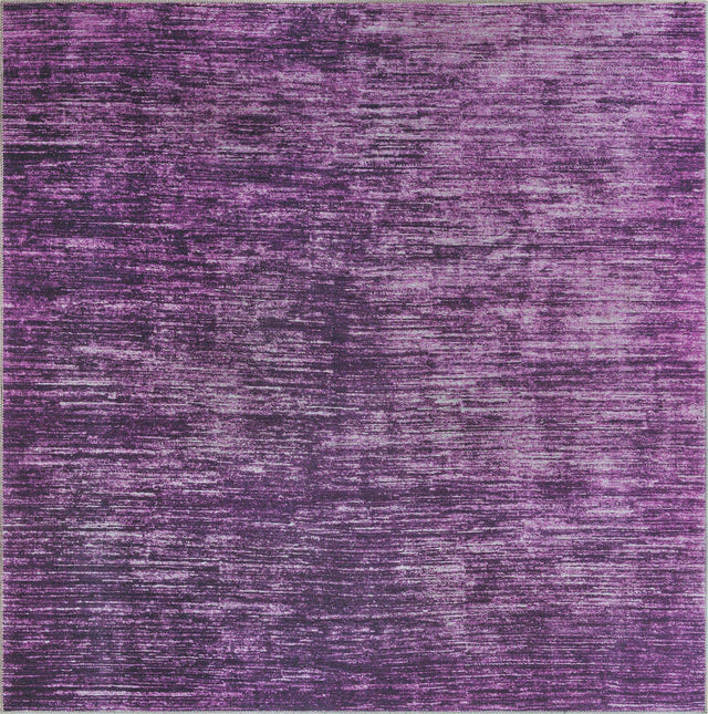 Purple 7' 7 x 7' 7 Asha Square Area Rug 100% Chenille Cotton Easy Clean Indoor Living Dining Bedroom Office Carpet for Sale at Rug Engine