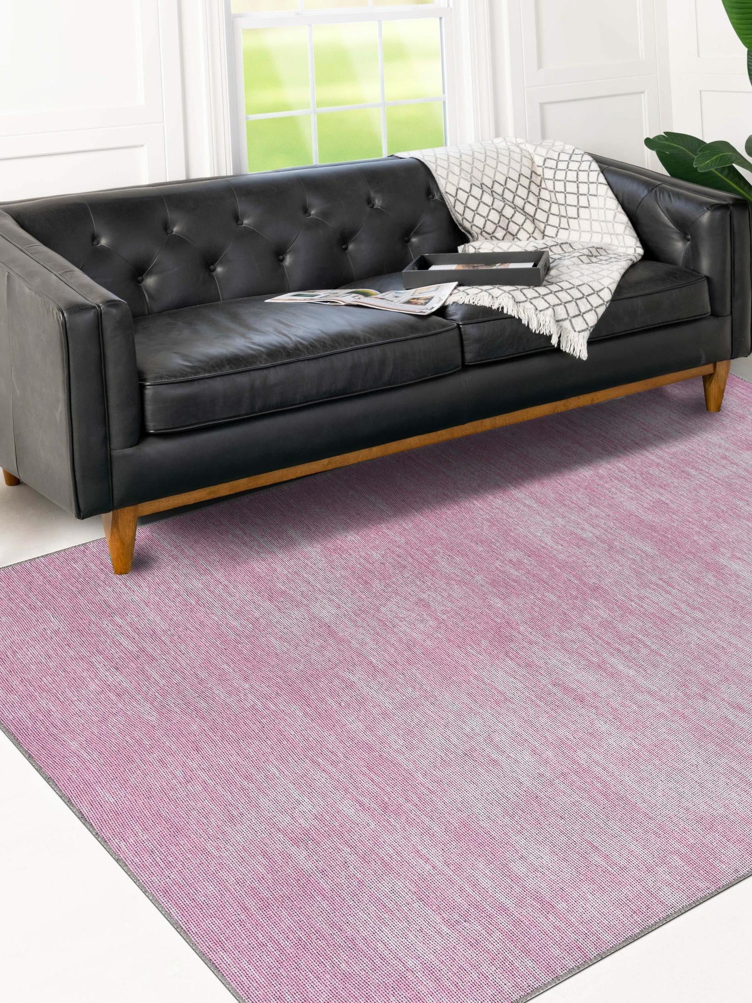 Pink 3' 6 x 5' 6 Asha Rectangle Area Rug 100% Chenille Cotton Easy Clean Indoor Living Dining Bedroom Office Carpet for Sale at Rug Engine