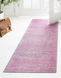 Pink 2' 6 x 12' Asha Runner Area Rug 100% Chenille Cotton Easy Clean Indoor Living Dining Bedroom Office Carpet for Sale at Rug Engine
