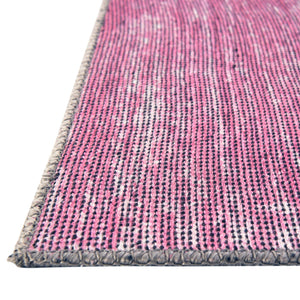 Pink 2' x 5' Asha Runner Area Rug 100% Chenille Cotton Easy Clean Indoor Living Dining Bedroom Office Carpet for Sale at Rug Engine