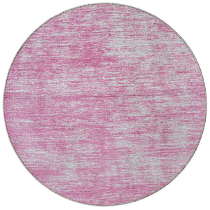 Pink 3' 6 x 3' 6 Asha Round Area Rug 100% Chenille Cotton Easy Clean Indoor Living Dining Bedroom Office Carpet for Sale at Rug Engine