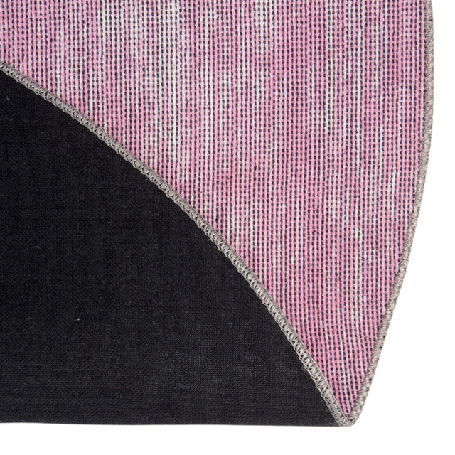 Pink 3' 6 x 3' 6 Asha Round Area Rug 100% Chenille Cotton Easy Clean Indoor Living Dining Bedroom Office Carpet for Sale at Rug Engine