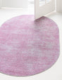 Pink 2' x 3' Asha Oval Area Rug 100% Chenille Cotton Easy Clean Indoor Living Dining Bedroom Office Carpet for Sale at Rug Engine