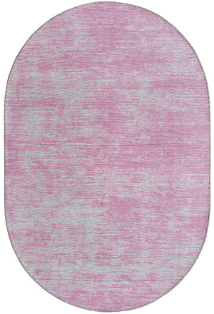 Pink 4' x 6' Asha Oval Area Rug 100% Chenille Cotton Easy Clean Indoor Living Dining Bedroom Office Carpet for Sale at Rug Engine