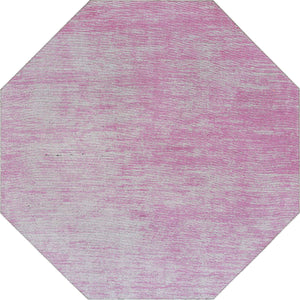 Pink 7' 7 x 7' 7 Asha Octagon Area Rug 100% Chenille Cotton Easy Clean Indoor Living Dining Bedroom Office Carpet for Sale at Rug Engine