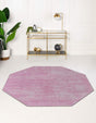 Pink 7' 7 x 7' 7 Asha Octagon Area Rug 100% Chenille Cotton Easy Clean Indoor Living Dining Bedroom Office Carpet for Sale at Rug Engine