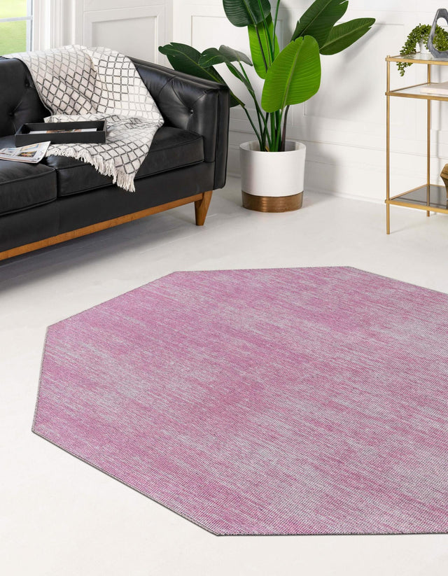 Pink 7' 7 x 7' 7 Asha Octagon Area Rug 100% Chenille Cotton Easy Clean Indoor Living Dining Bedroom Office Carpet for Sale at Rug Engine