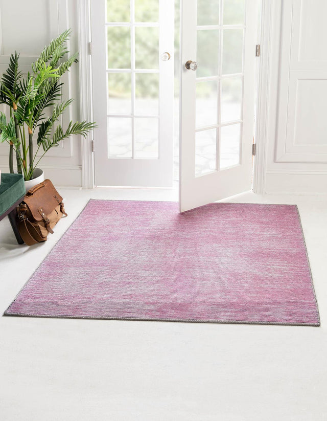 Pink 7' 7 x 7' 7 Asha Square Area Rug 100% Chenille Cotton Easy Clean Indoor Living Dining Bedroom Office Carpet for Sale at Rug Engine