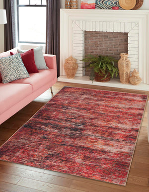 Rust Red 8' 4 x 12' Asha Rectangle Area Rug 100% Chenille Cotton Easy Clean Indoor Living Dining Bedroom Office Carpet for Sale at Rug Engine