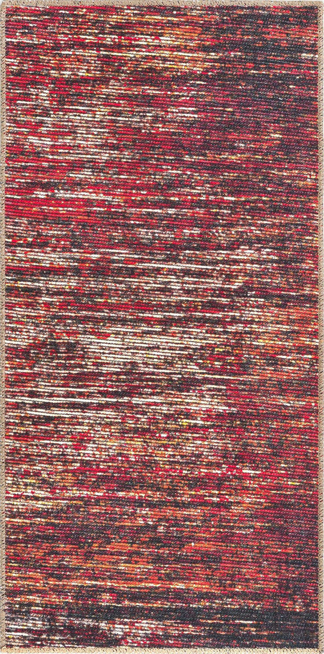 Rust Red 2' x 4' Asha Runner Area Rug 100% Chenille Cotton Easy Clean Indoor Living Dining Bedroom Office Carpet for Sale at Rug Engine