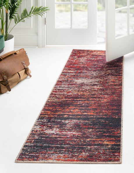 Rust Red 2' x 5' Asha Runner Area Rug 100% Chenille Cotton Easy Clean Indoor Living Dining Bedroom Office Carpet for Sale at Rug Engine