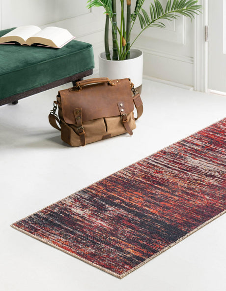Rust Red 2' 6 x 14' Asha Runner Area Rug 100% Chenille Cotton Easy Clean Indoor Living Dining Bedroom Office Carpet for Sale at Rug Engine