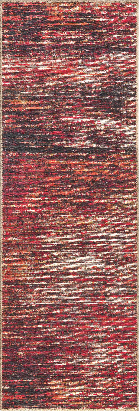 Rust Red 2' x 6' Asha Runner Area Rug 100% Chenille Cotton Easy Clean Indoor Living Dining Bedroom Office Carpet for Sale at Rug Engine
