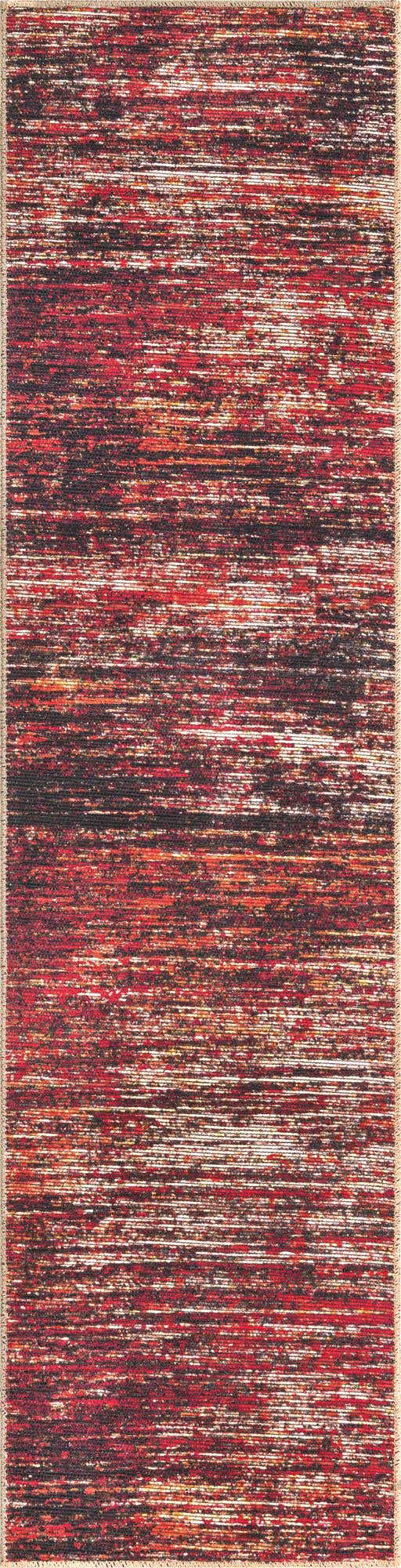 Rust Red 2' x 8' Asha Runner Area Rug 100% Chenille Cotton Easy Clean Indoor Living Dining Bedroom Office Carpet for Sale at Rug Engine