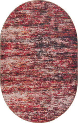 Rust Red 5' x 8' Asha Oval Area Rug 100% Chenille Cotton Easy Clean Indoor Living Dining Bedroom Office Carpet for Sale at Rug Engine