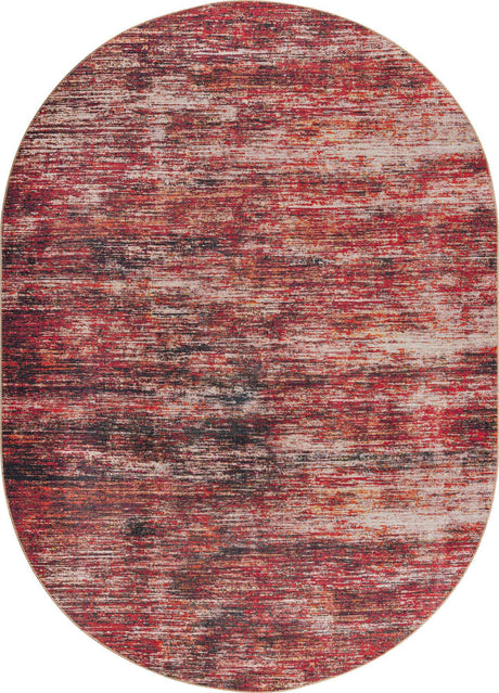 Rust Red 7' 6 x 10' 6 Asha Oval Area Rug 100% Chenille Cotton Easy Clean Indoor Living Dining Bedroom Office Carpet for Sale at Rug Engine
