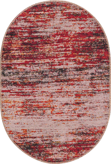 Rust Red 2' x 3' Asha Oval Area Rug 100% Chenille Cotton Easy Clean Indoor Living Dining Bedroom Office Carpet for Sale at Rug Engine