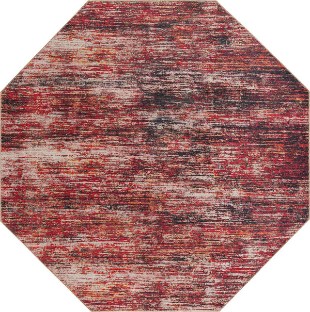 Rust Red 7' 7 x 7' 7 Asha Octagon Area Rug 100% Chenille Cotton Easy Clean Indoor Living Dining Bedroom Office Carpet for Sale at Rug Engine
