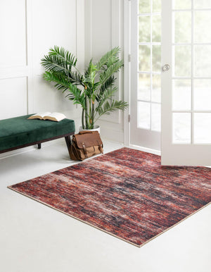 Rust Red 5' x 5' Asha Square Rug