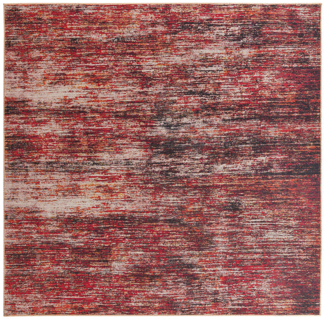 Rust Red 7' 7 x 7' 7 Asha Square Area Rug 100% Chenille Cotton Easy Clean Indoor Living Dining Bedroom Office Carpet for Sale at Rug Engine