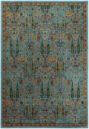 Aqua 9' 10 x 14' 1 Calypso Rectangle Area Rug 100% Polypropylene With Cotton Backing Colorful Vivid Traditional Design Carpet for Living Office Dining Rooms for Sale at Rug Engine