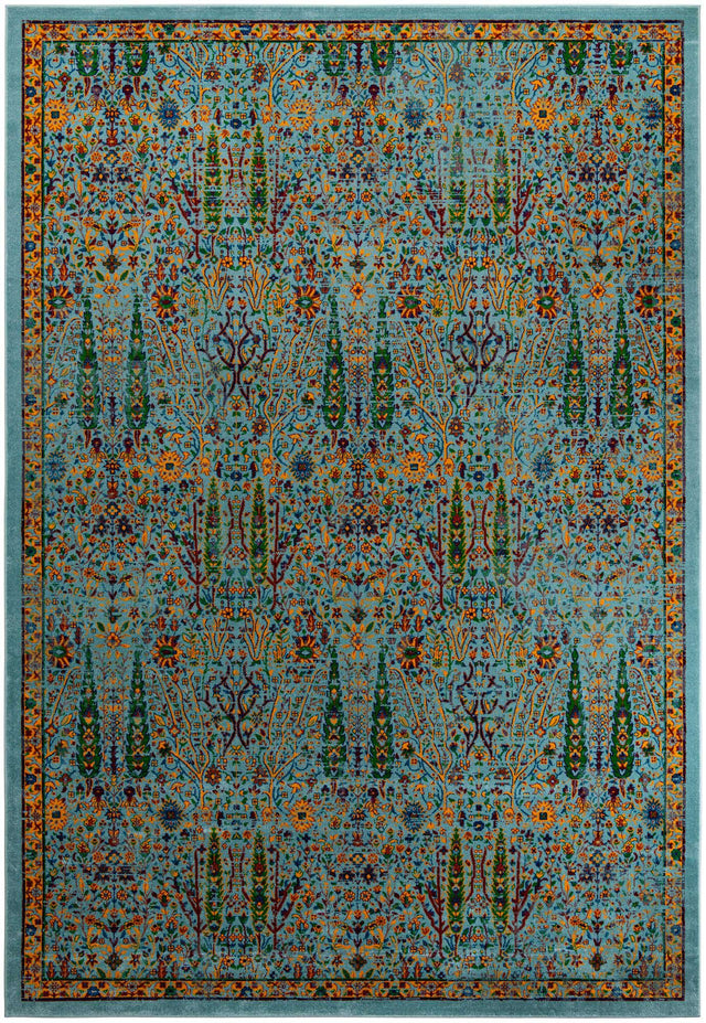 Aqua 9' 10 x 14' 1 Calypso Rectangle Area Rug 100% Polypropylene With Cotton Backing Colorful Vivid Traditional Design Carpet for Living Office Dining Rooms for Sale at Rug Engine