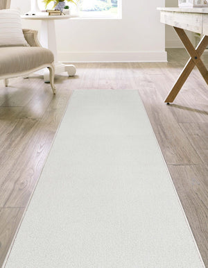 Cloud Gray 2' x 8' Everyday Solid Runner Area Rug 100% Polypropylene With Felt Backing Easy Clean Simple Carpet for Minimalist Room Decorating for Sale at Rug Engine