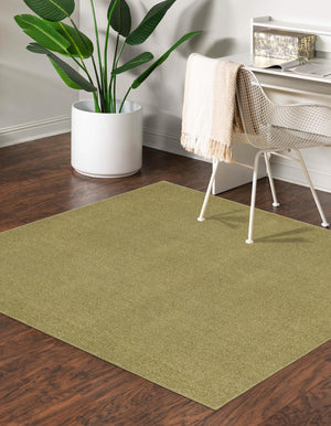 Fem Green 3' 3 x 3' 3 Everyday Solid Square Area Rug 100% Polypropylene With Felt Backing Easy Clean Simple Carpet for Minimalist Room Decorating for Sale at Rug Engine