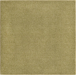 Fem Green 3' 3 x 3' 3 Everyday Solid Square Area Rug 100% Polypropylene With Felt Backing Easy Clean Simple Carpet for Minimalist Room Decorating for Sale at Rug Engine