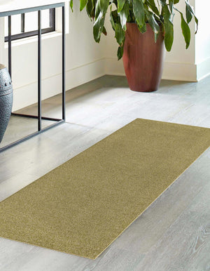 Fem Green 2' x 8' Everyday Solid Runner Area Rug 100% Polypropylene With Felt Backing Easy Clean Simple Carpet for Minimalist Room Decorating for Sale at Rug Engine